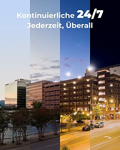 Stadtlandschaft von Tag zu Nacht Übergang