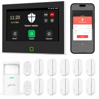 Alarmanlage mit Sirene und Bewegungserkennung zeigt Einbruch an