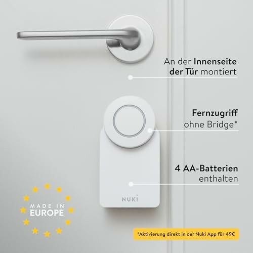 Nuki Smart Lock an Tür montiert