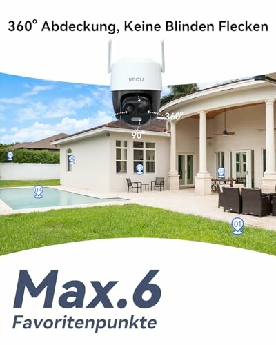 Outdoor-Überwachungskamera mit 360-Grad-Abdeckung