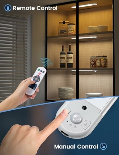 Fernbedienung und manuelle Steuerung von Schrankbeleuchtung.