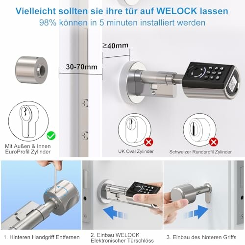 Installationsanleitung für ein elektronisches Türschloss