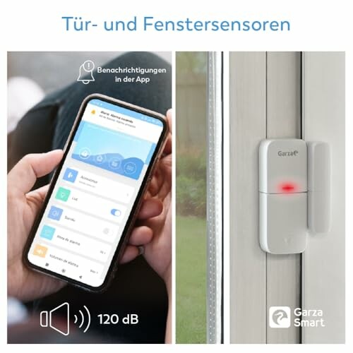 Tür- und Fenstersensoren mit Smartphone-App-Steuerung.
