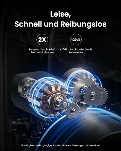 Zahnräder eines Smart-Locks in Bewegung