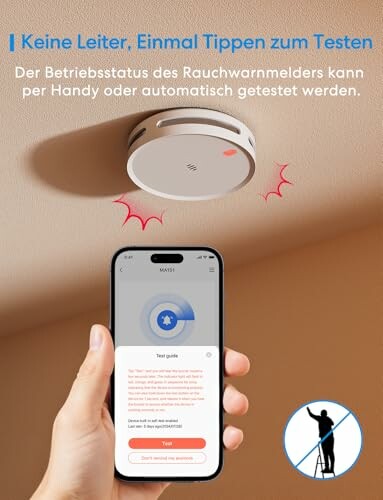 Rauchwarnmelder mit Smartphone-Anzeige